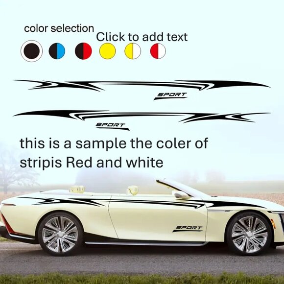 0912 Two Sets of Universal Car Modification Waistline Stickers, Free Combination - Picture 2 of 2